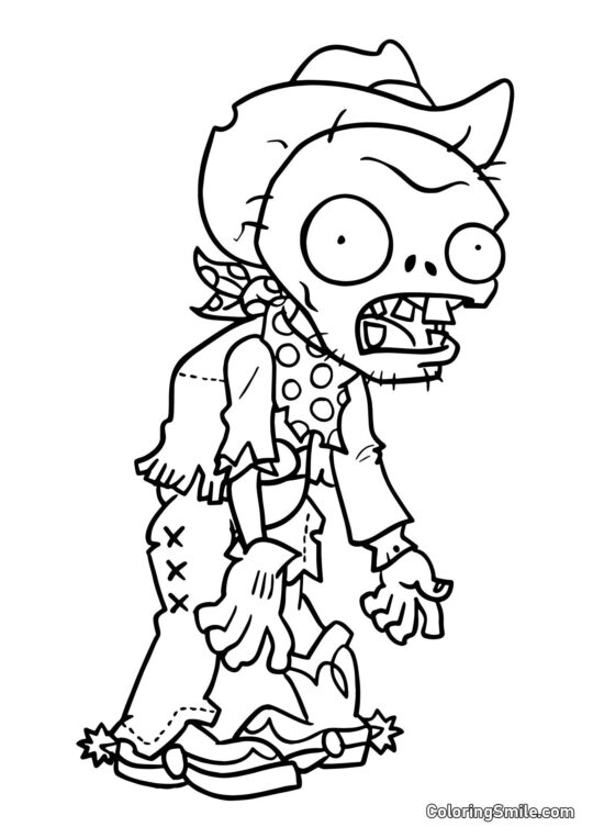 Zumbi Cowboy Zumbi Cowboy - Página para Colorir