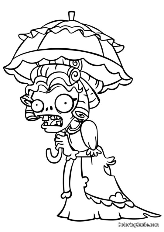 Zumbi Guarda-chuva Zumbi Guarda-chuva - Página para Colorir