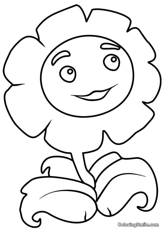 Crisântemo Gigante de Plants vs. Zombies Crisântemo Gigante de Plants vs. Zombies - Página para Colorir