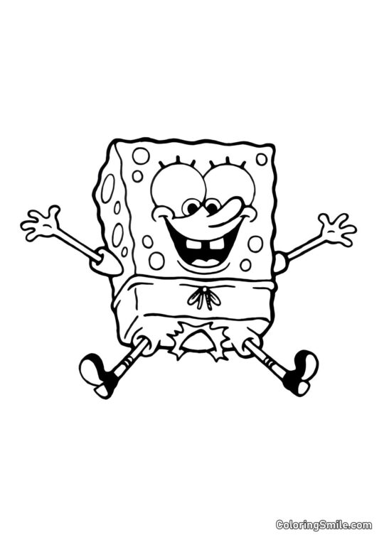 SpongeBob feliz SpongeBob feliz - Página para Colorir