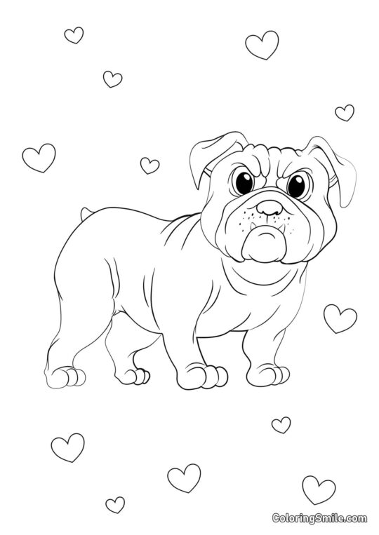 Bulldog - Página para Colorir
