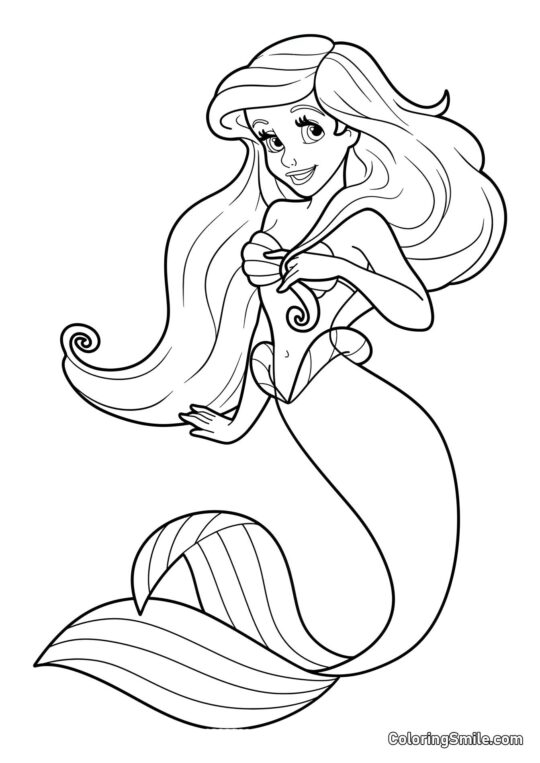 Ariel para Bebês - Página para Colorir