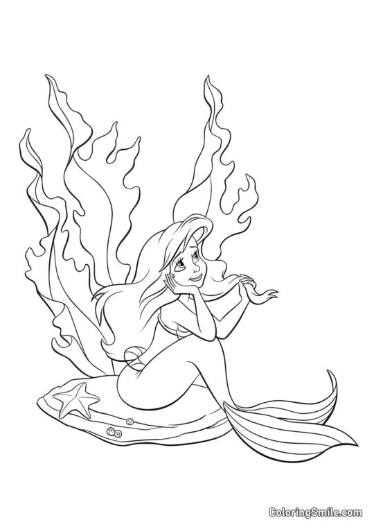 Sonhos da Sereia - Página para Colorir