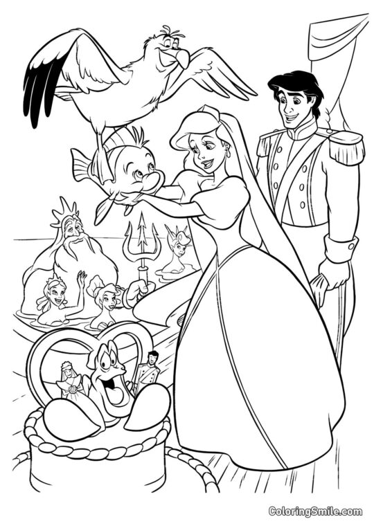 Sereia Ariel - Página para Colorir