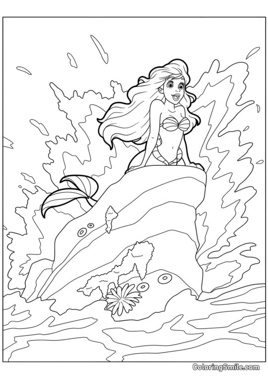 Canção da Sereia - Página para Colorir