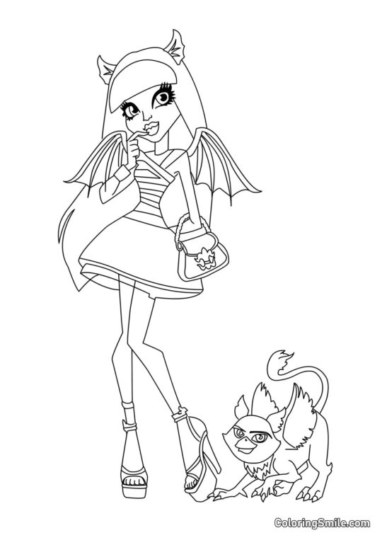 Rochelle Goyle – Filha de um Gárgula Rochelle Goyle – Filha de um Gárgula - Página para Colorir