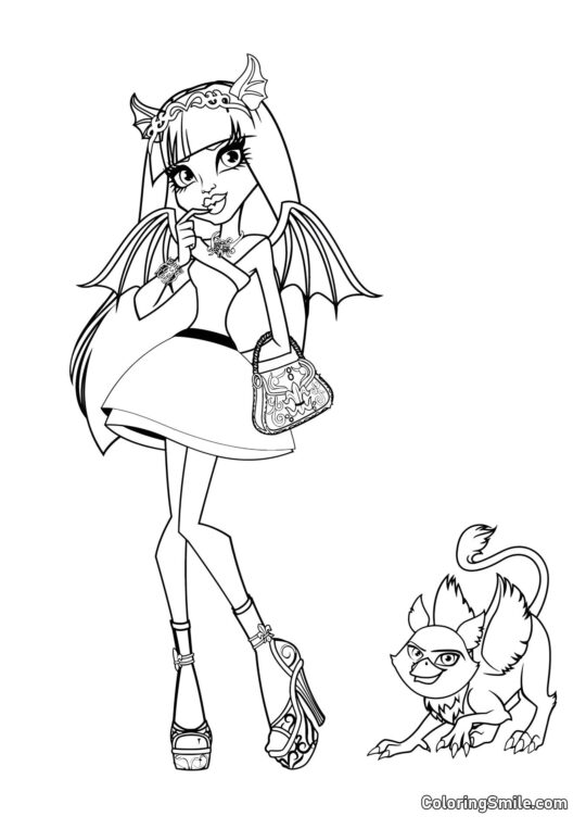 Rochelle Goyle e Gryphon-Gargoyle Roux Rochelle Goyle e Gryphon-Gargoyle Roux - Página para Colorir