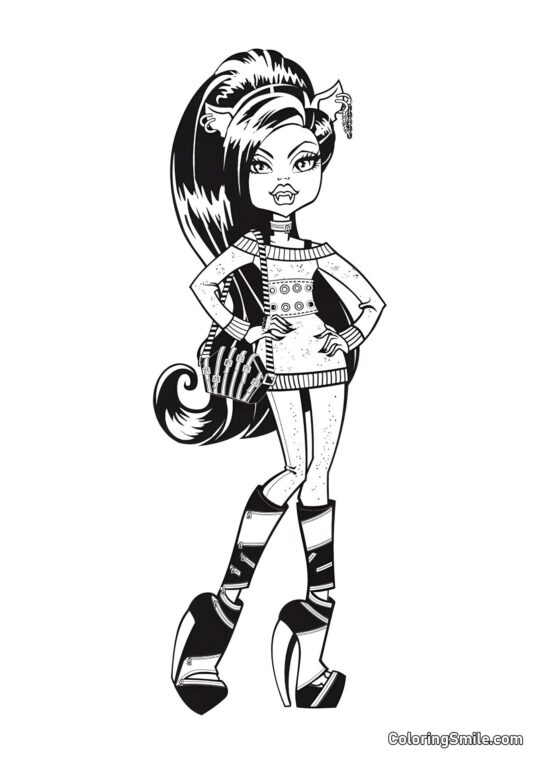 Clawdeen Wolf do Monster High Clawdeen Wolf do Monster High - Página para Colorir