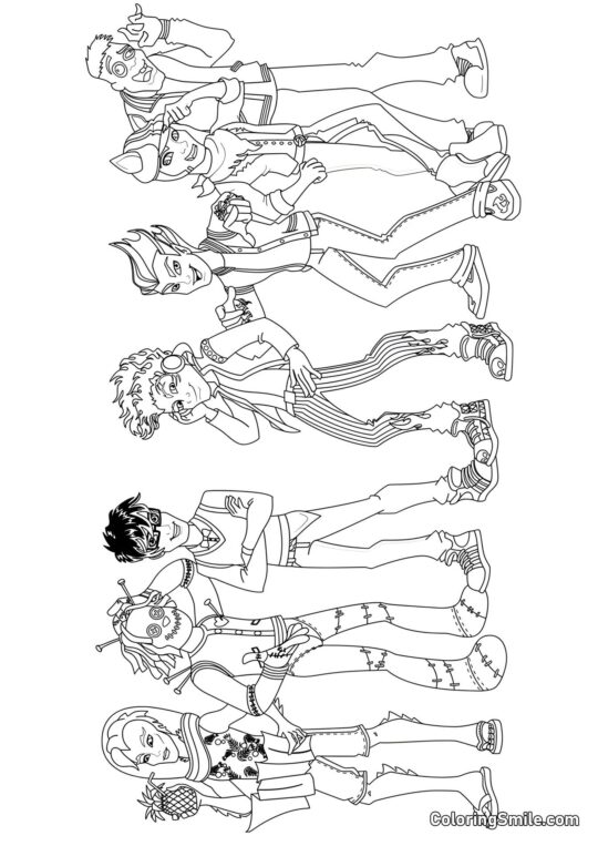 Monster High Boys Monster High Boys - Página para Colorir