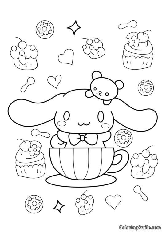 Cinnamoroll Kawaii - Página para Colorir