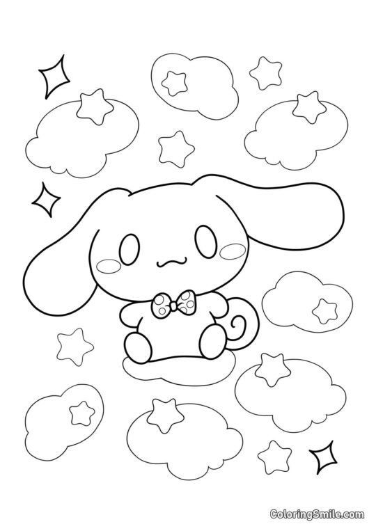 Cinnamoroll Kawaii Simples - Página para Colorir