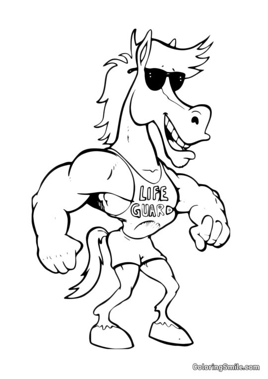 Cavalo forte - Página para Colorir