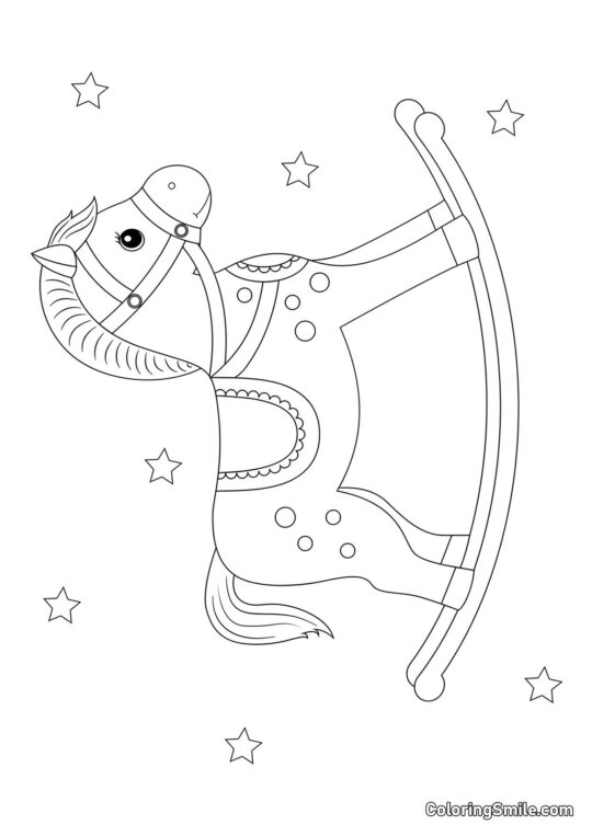 Cavalo de brinquedo - Página para Colorir