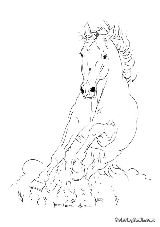 Cavalo voando como o vento - Página para Colorir