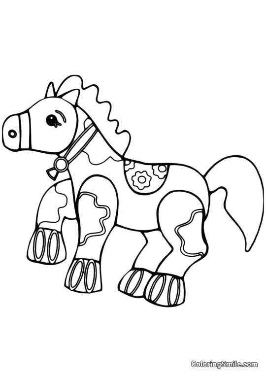 Cavalo de brinquedo - Página para Colorir