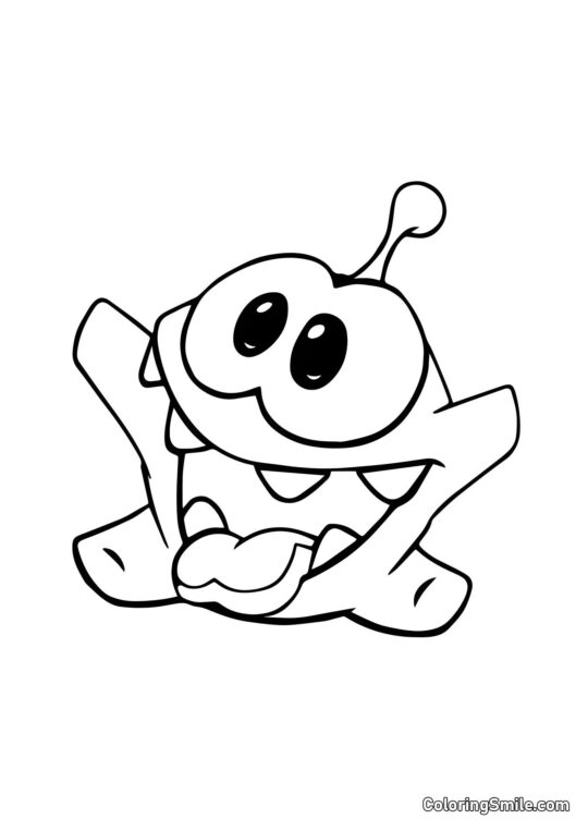 Om Nom Feliz - Página para Colorir