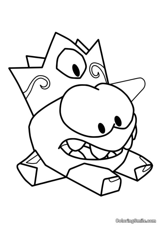 Om Nom com uma Coroa de Gelo - Página para Colorir