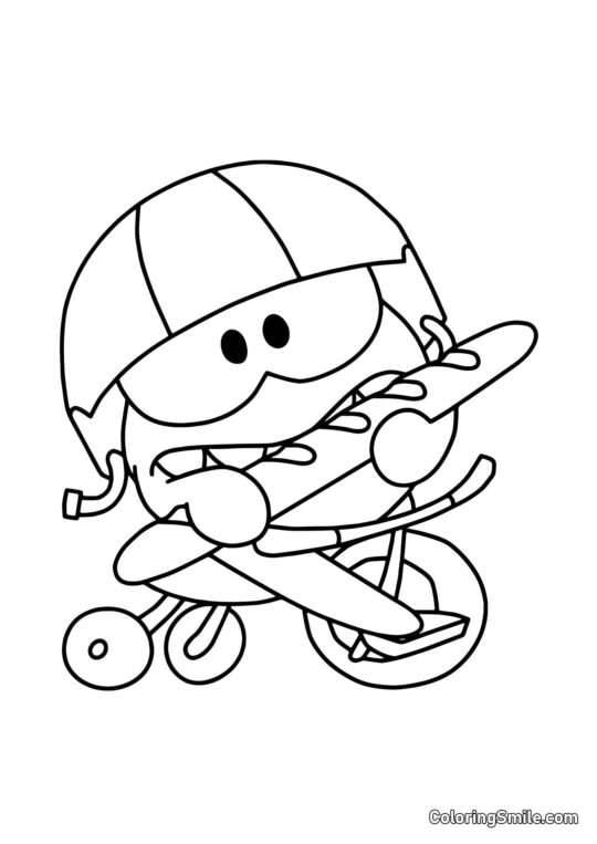 Om Nom com uma Baguete - Página para Colorir