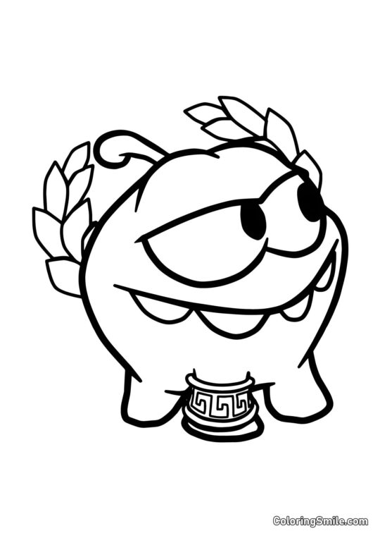Om Nom na Grécia Antiga - Página para Colorir
