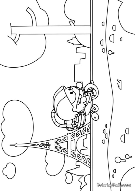 Om Nom em Paris - Página para Colorir