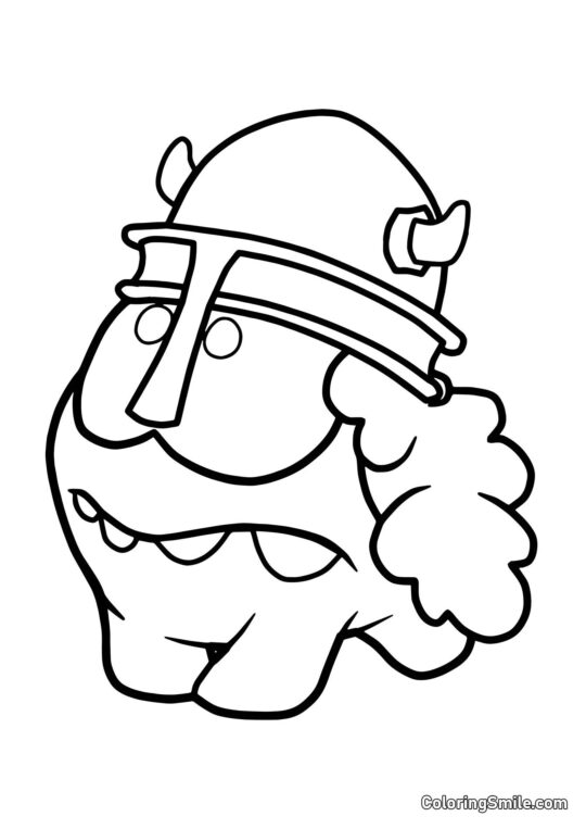 Om Nom Cavaleiro - Página para Colorir