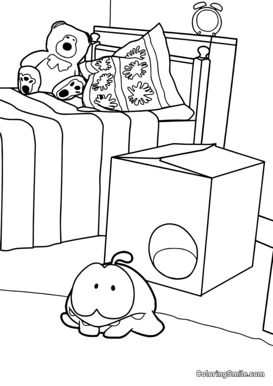 Om Nom no Quarto - Página para Colorir