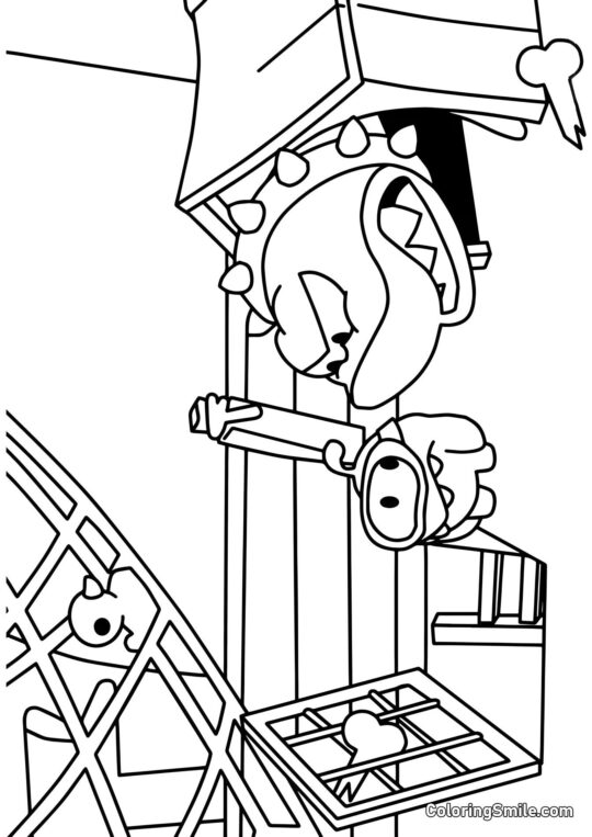 Om Nom e um Tubarão Maligno - Página para Colorir