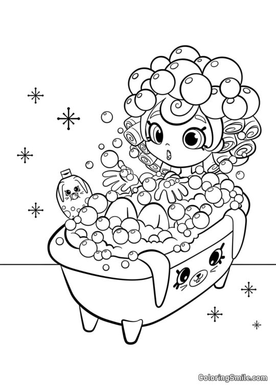 Bubblisha no Banho - Página para Colorir