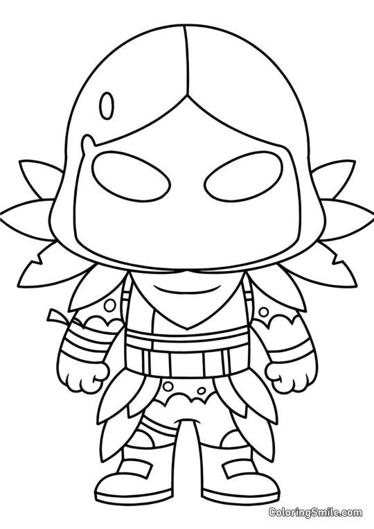 Fortnite Chibi Corvo - Página para Colorir