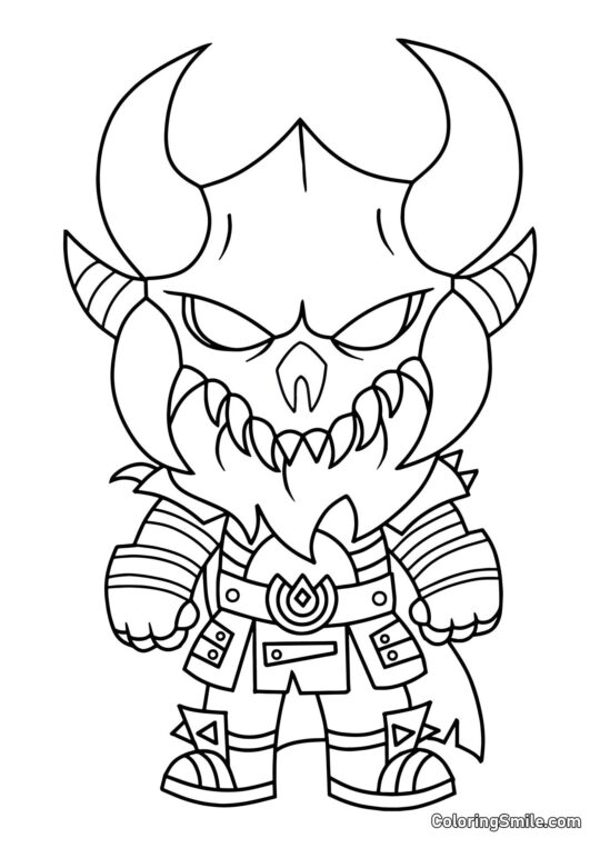 Fortnite Chibi Ragnarok - Página para Colorir