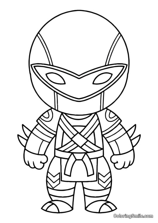 Fortnite Chibi Híbrido - Página para Colorir