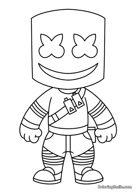 Fortnite Chibi Marshmello - Página para Colorir