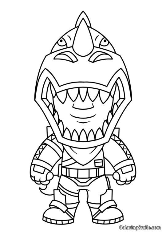 Fortnite Chibi Rex - Página para Colorir