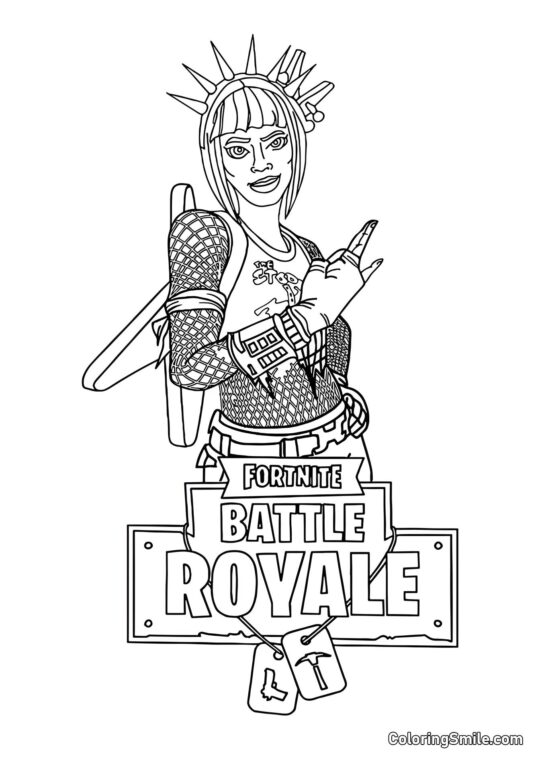 Fortnite Princesa Rock - Página para Colorir