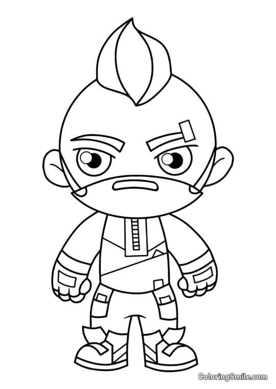Fortnite Chibi Ronin - Página para Colorir