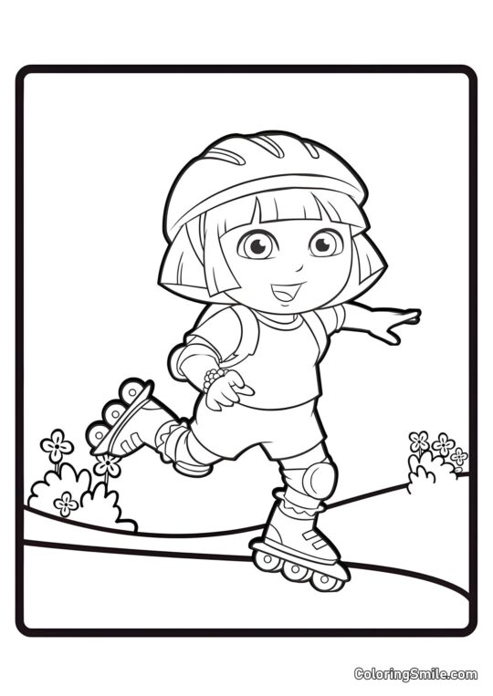 Dora, a Exploradora em patins Dora, a Exploradora em patins - Página para Colorir
