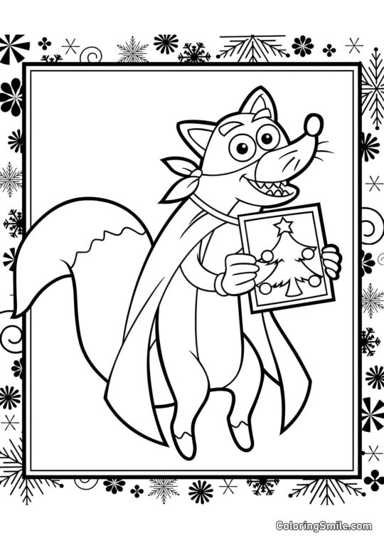 Esquilo e Ano Novo Esquilo e Ano Novo - Página para Colorir