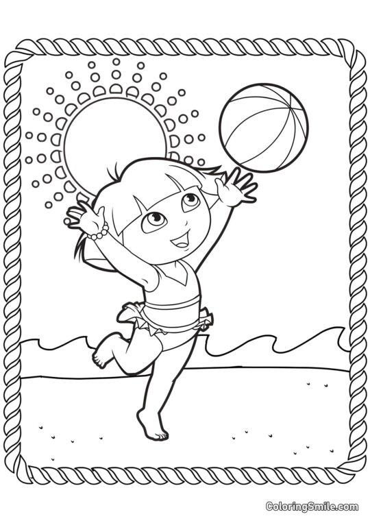 Vôlei com Dora, a Exploradora Vôlei com Dora, a Exploradora - Página para Colorir