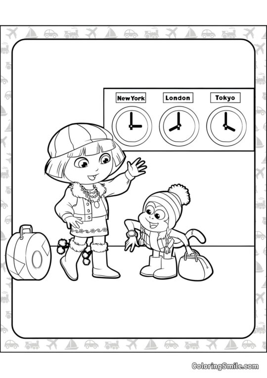 Hora da aventura com Dora, a Exploradora Hora da aventura com Dora, a Exploradora - Página para Colorir