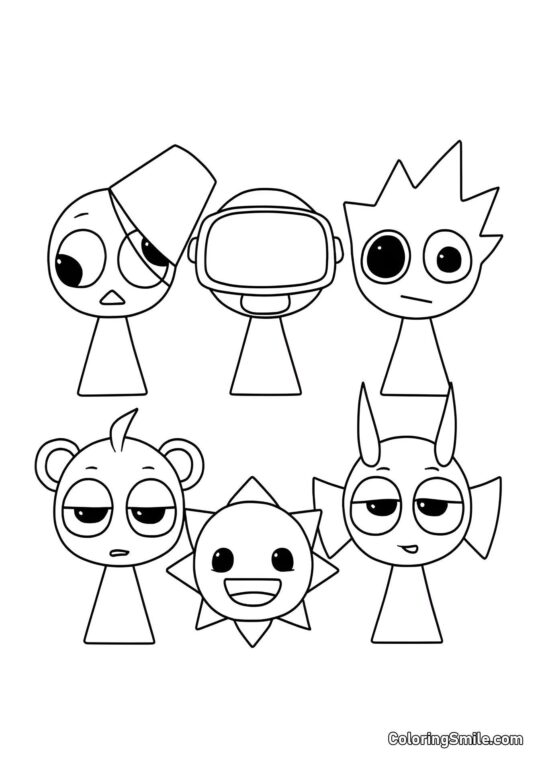 Mister Sol com Amigos - Página para Colorir