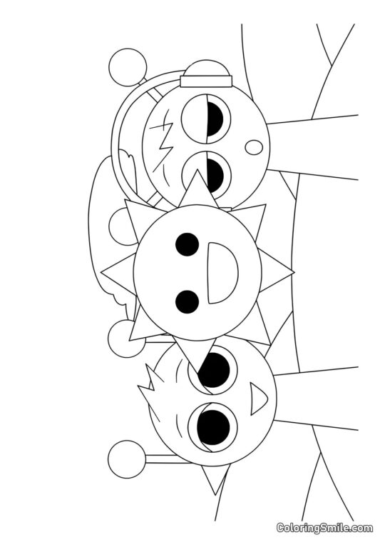 Mister Sol, Simon e Oren - Página para Colorir