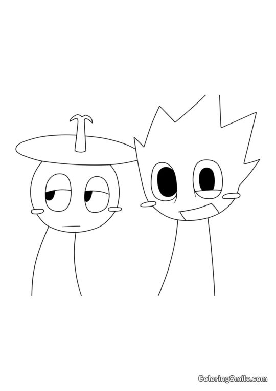 Sprunki Klyukr e OVAKS - Página para Colorir