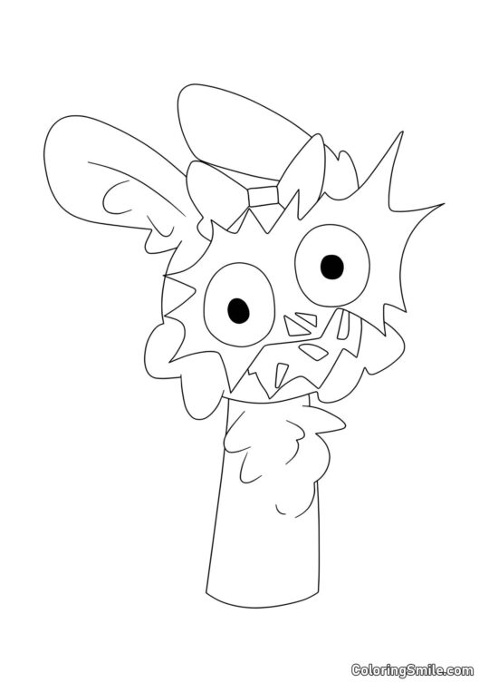 Horror Sprunki Pinky - Página para Colorir