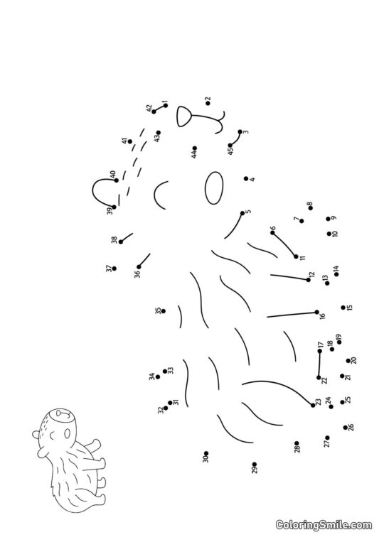 Capivara por Pontos - Página para Colorir