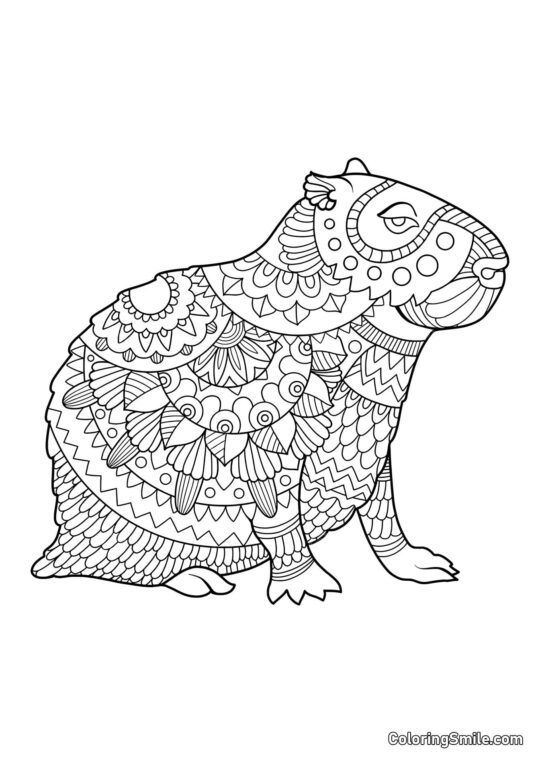 Capivara Antistress - Página para Colorir