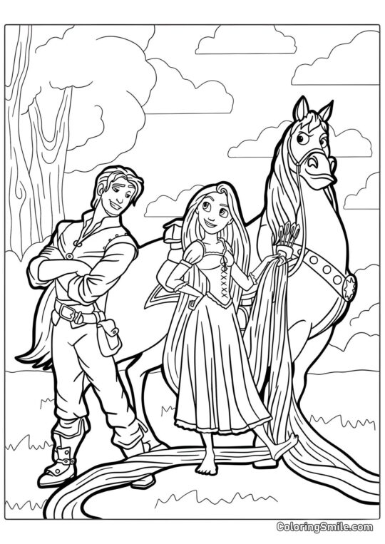 Personagens do Filme Rapunzel Personagens do Filme Rapunzel - Página para Colorir