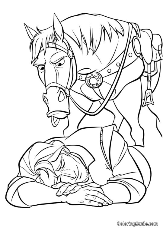 Cavalo Maximus Encontrou Flynn Cavalo Maximus Encontrou Flynn - Página para Colorir