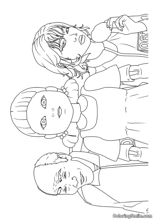 Boneca e Jogadores do Jogo do Lula - Página para Colorir