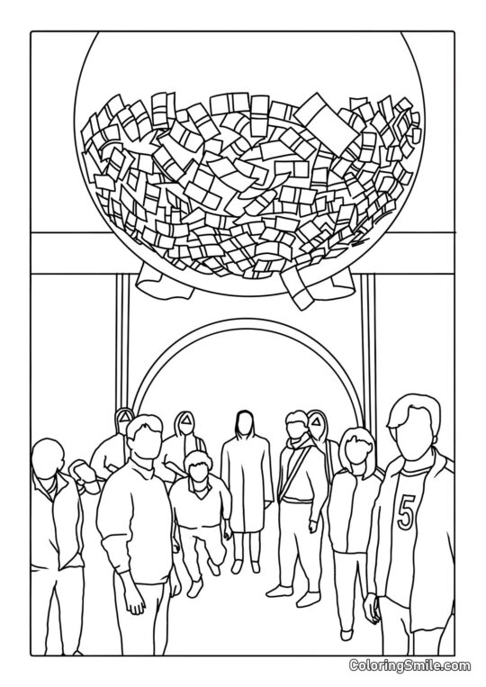 Bola de Dinheiro do Jogo do Lula - Página para Colorir