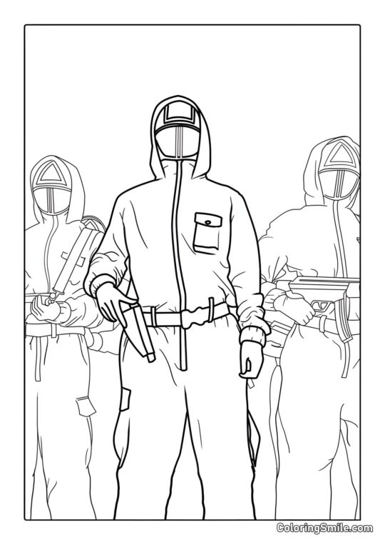 Três Guardas do Jogo do Lula - Página para Colorir